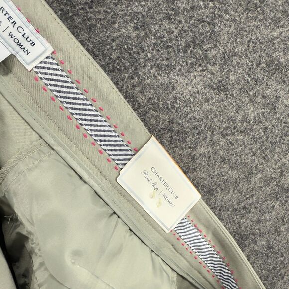 New Charter Club Dress Pants Women 24W Plus Gray Pleated High Rise Slimming - Picture 9 of 9